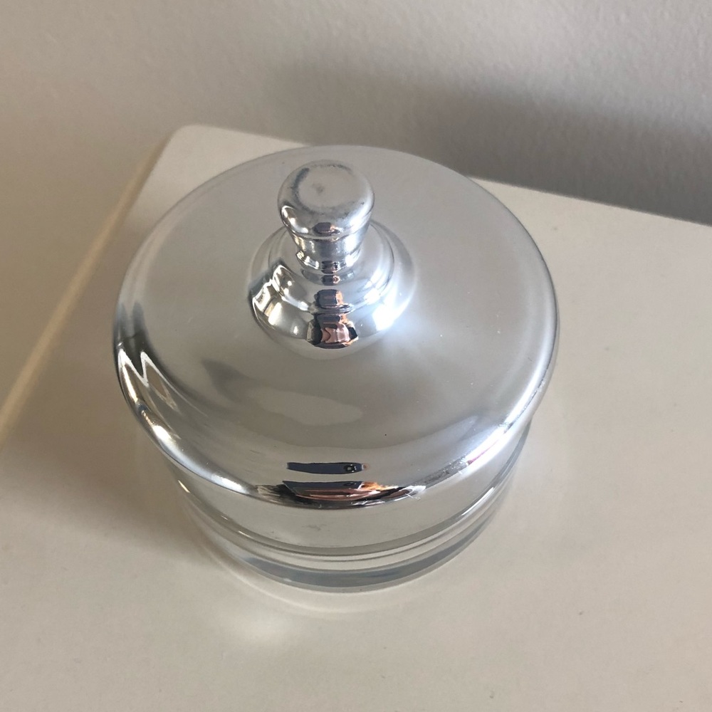 Silver and glass ring holder